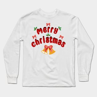 Merry Christmas festive text Long Sleeve T-Shirt